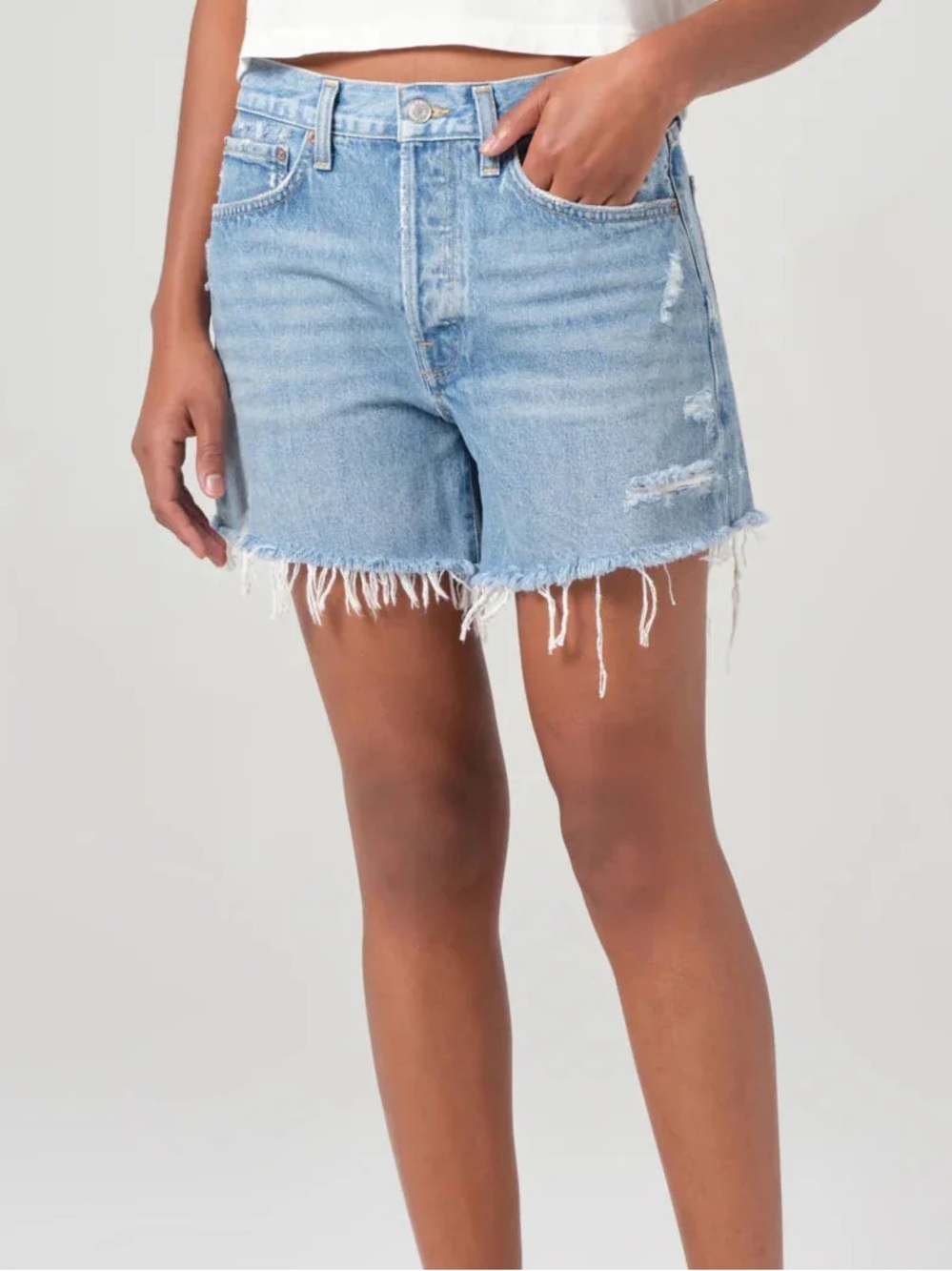 AGOLDE Parker Long Denim Shorts